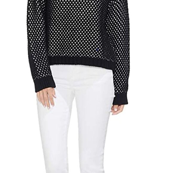 Vince Camuto textured black white crew neck pullover sweater XS - Picture 4 of 7